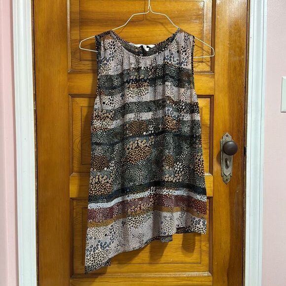 BCBGeneration Asymmetrical Abstract Blouse Women’s Small - Picture 1 of 7
